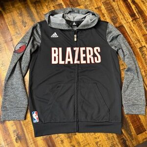 Adidas Blazers pullover jacket Boys sz Md 10-12 black red gray